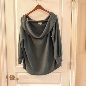 Ana Dark Green Sweater Cowl Neck XXL